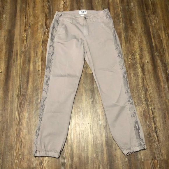 Paige Jeans Women's 27 Mayslie Jogger Animal Side Stripe Stretch Cropped - Picture 1 of 6
